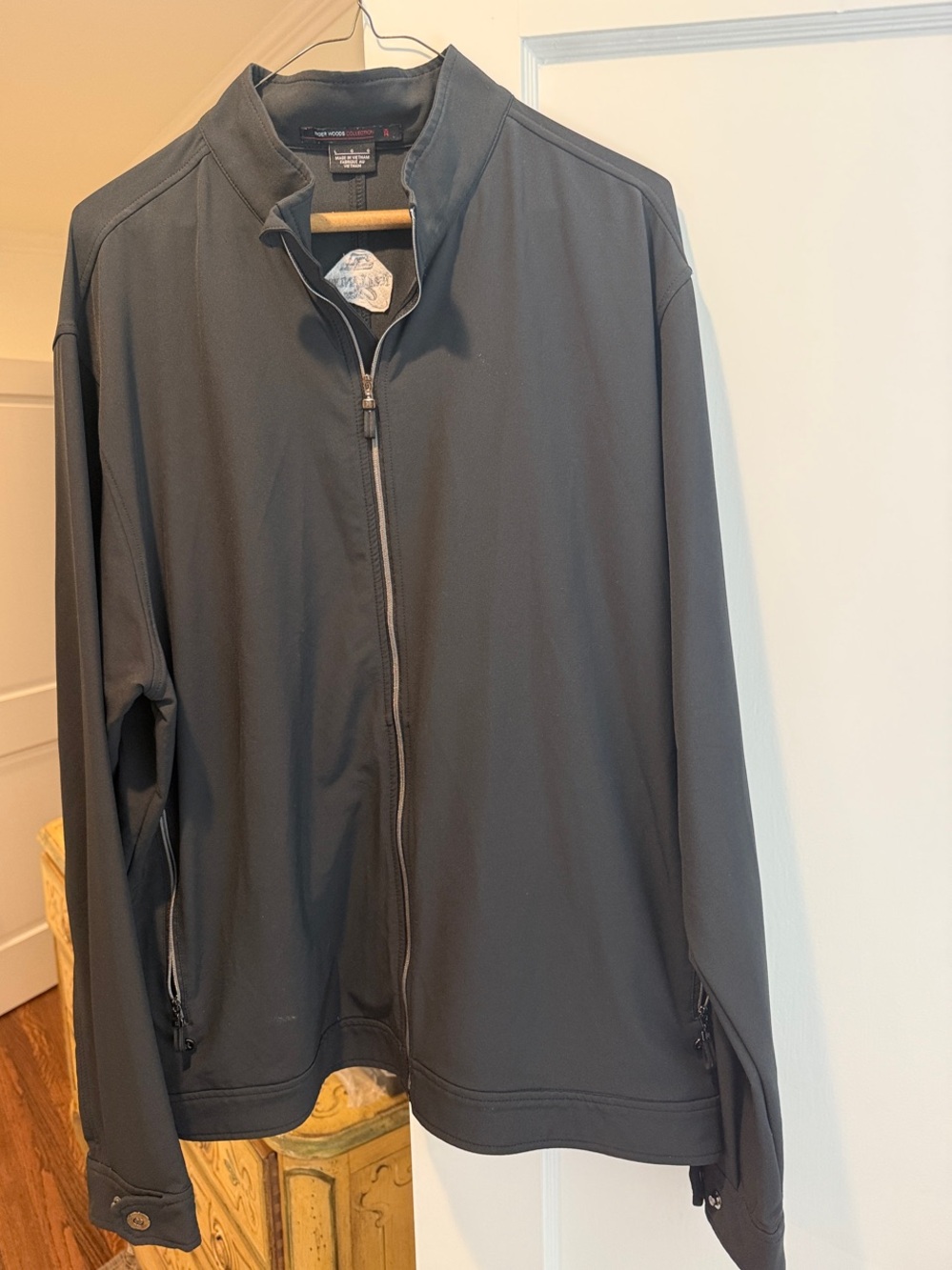 TIGER WOODS COLLECTION “ TOM LANDRY”  Men's Black Full-Zip Lightweight Jacket